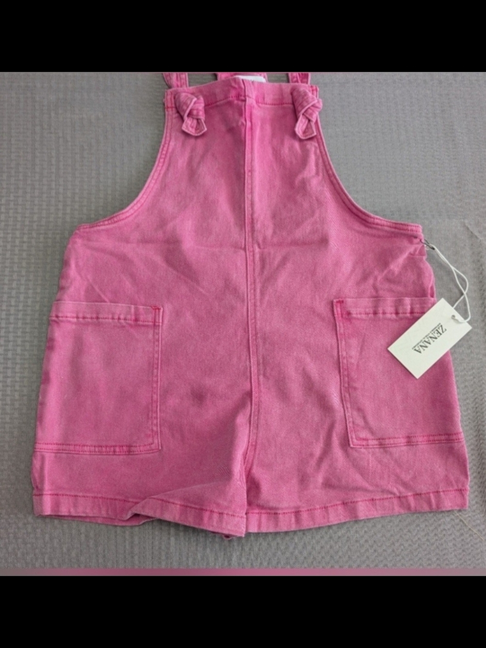 Zenana Mineral Wash Knot Strap Hot Pink Romper Summer Jumpsuit S, M  NWT - Picture 2 of 8